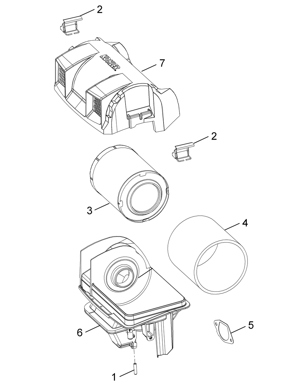 Kohler Zt730-3011 Air Intake And Filtration Diagram and Parts List for Z-FORCELZ48 (53ATDAGB-53ATDAGB050)(2014) Cub Cadet Lawn Tractor